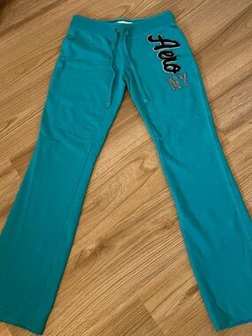 Y2k Aeropostale Teal Girls Flared Sweatpants